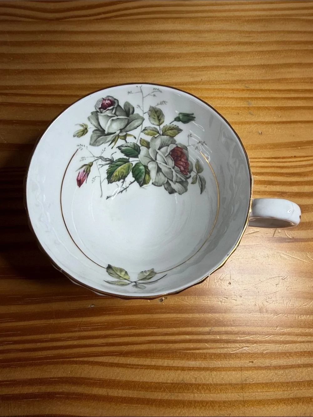 Vintage Stanley Fine Bone China Teacup and Saucer Set - Pink & White Rose 1950s
